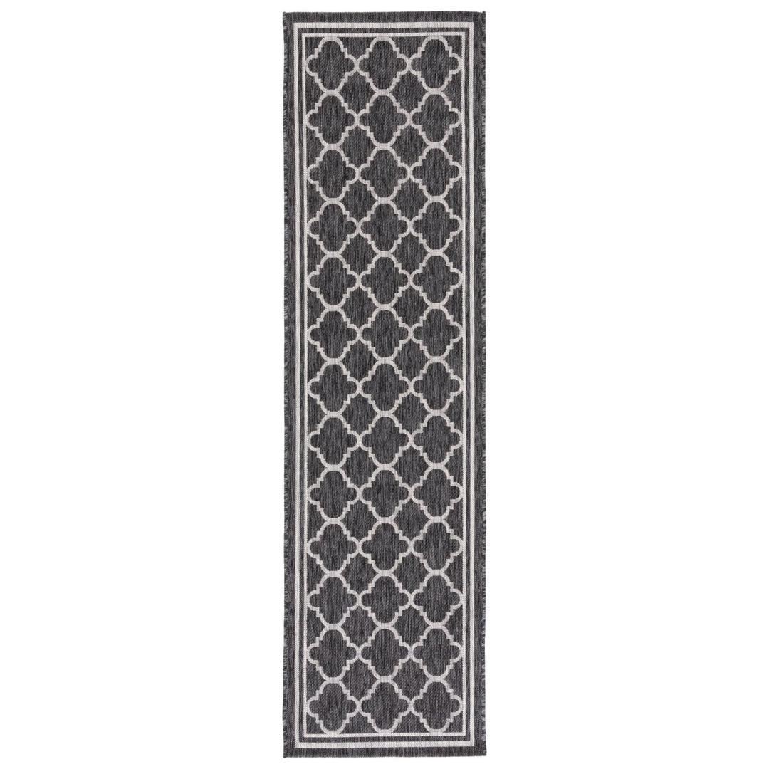 SAFAVIEH Outdoor CY8918-37621 Courtyard Black Charcoal Rug Image 1