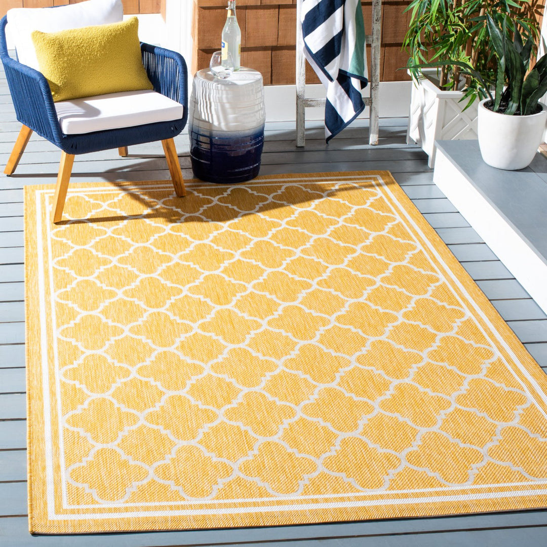 SAFAVIEH Outdoor CY8918-56021 Courtyard Gold / Beige Rug Image 1