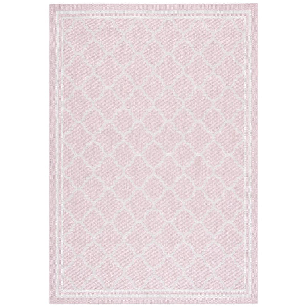 SAFAVIEH Outdoor CY8918-56221 Courtyard Pink / Beige Rug Image 3