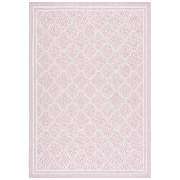 SAFAVIEH Outdoor CY8918-56221 Courtyard Pink / Beige Rug Image 3