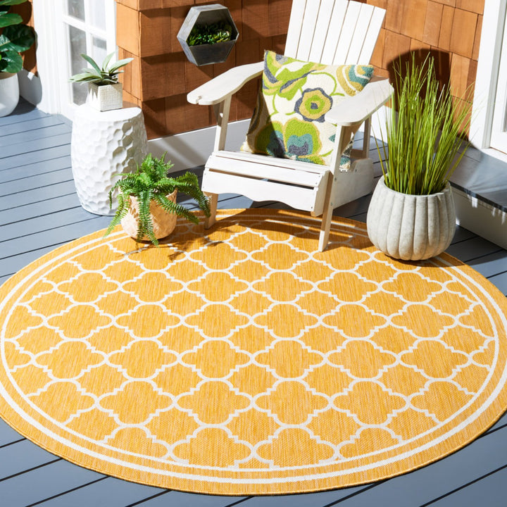 SAFAVIEH Outdoor CY8918-56021 Courtyard Gold / Beige Rug Image 2