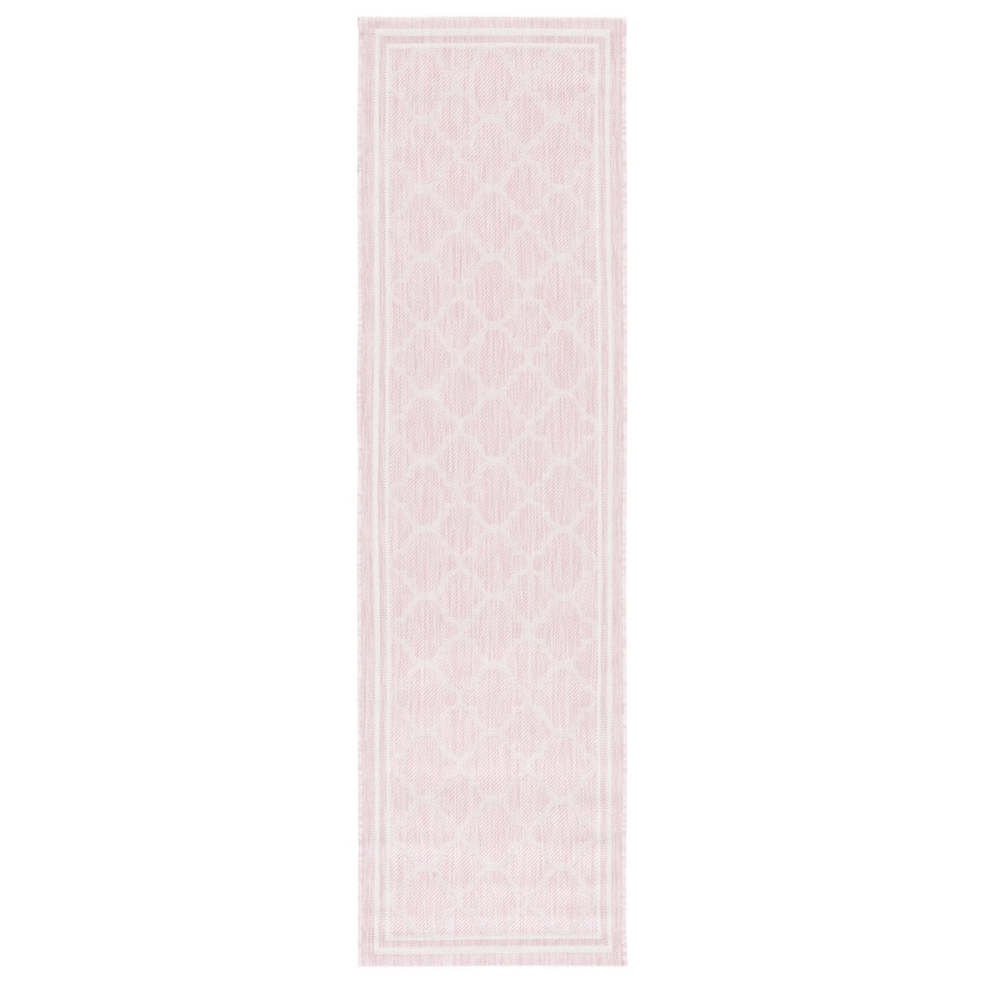 SAFAVIEH Outdoor CY8918-56221 Courtyard Pink / Beige Rug Image 4