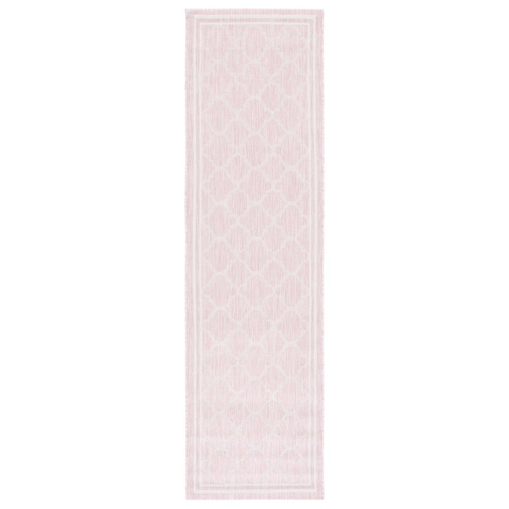 SAFAVIEH Outdoor CY8918-56221 Courtyard Pink / Beige Rug Image 4