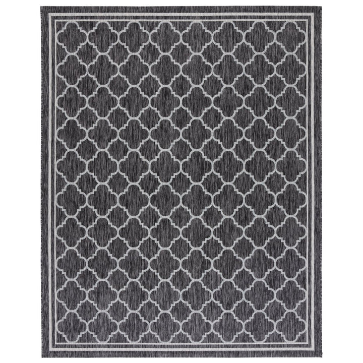 SAFAVIEH Outdoor CY8918-37621 Courtyard Black Charcoal Rug Image 1