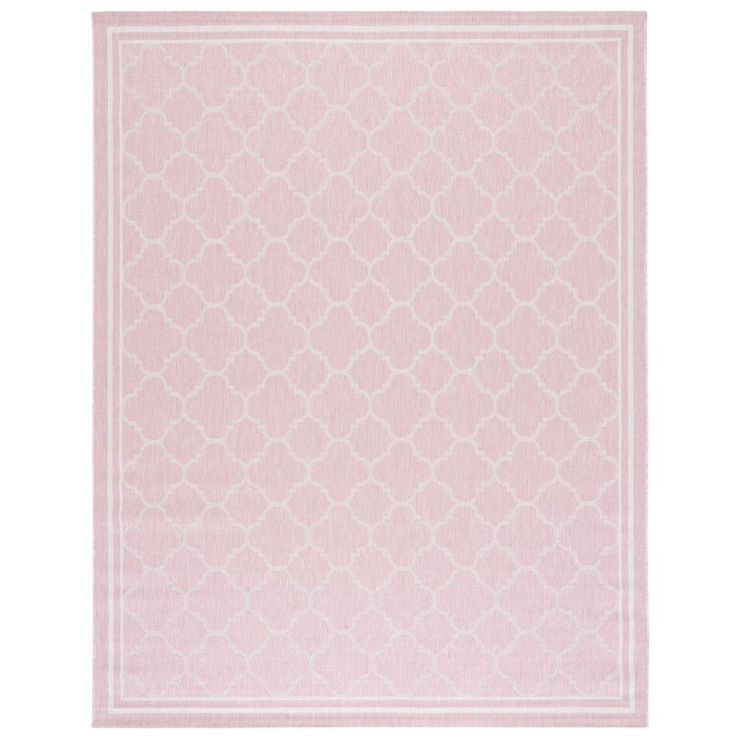 SAFAVIEH Outdoor CY8918-56221 Courtyard Pink / Beige Rug Image 7