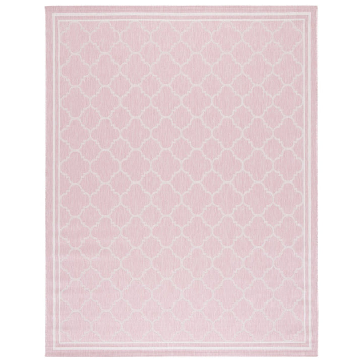 SAFAVIEH Outdoor CY8918-56221 Courtyard Pink / Beige Rug Image 7