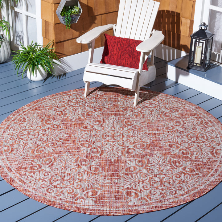 SAFAVIEH Outdoor CY8961-36521 Courtyard Red / Ivory Rug Image 2