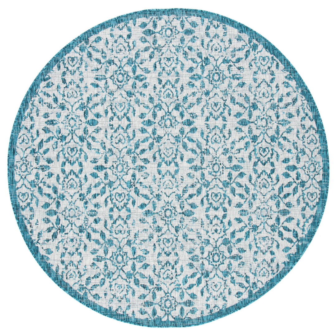 SAFAVIEH Outdoor CY8955-37212 Courtyard Grey / Blue Rug Image 5