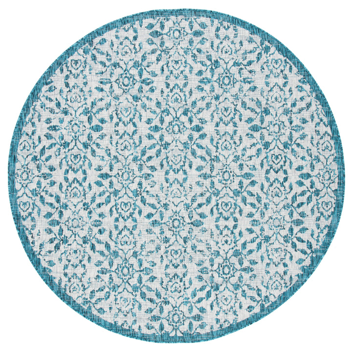 SAFAVIEH Outdoor CY8955-37212 Courtyard Grey / Blue Rug Image 5