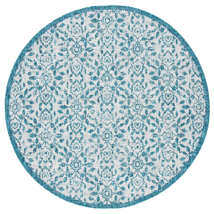 SAFAVIEH Outdoor CY8955-37212 Courtyard Grey / Blue Rug Image 1