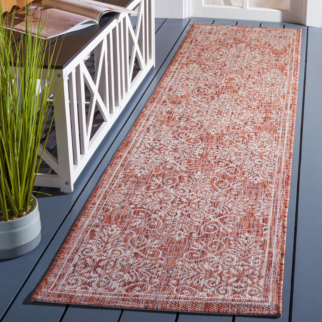 SAFAVIEH Outdoor CY8961-36521 Courtyard Red / Ivory Rug Image 3