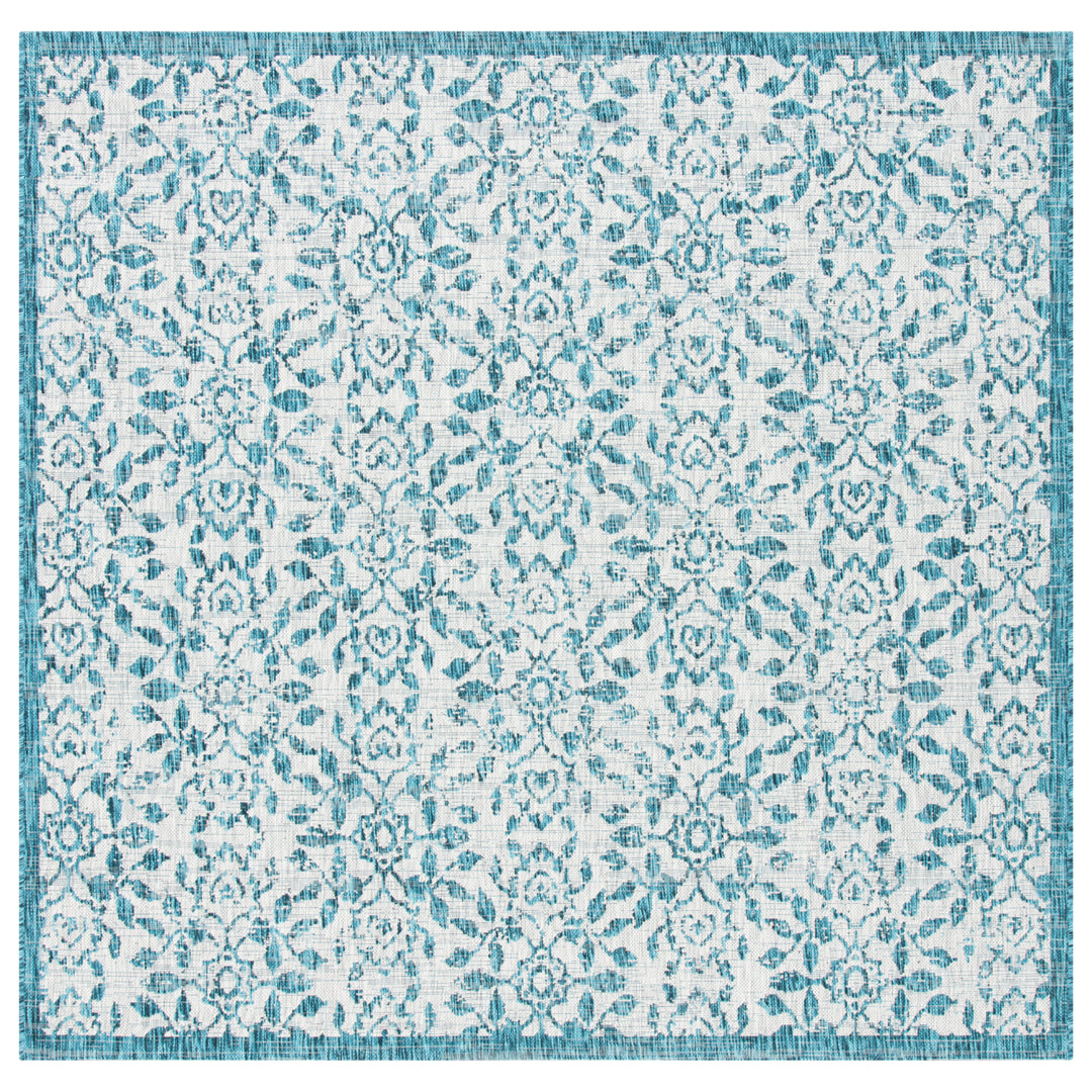 SAFAVIEH Outdoor CY8955-37212 Courtyard Grey / Blue Rug Image 7