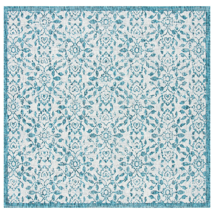 SAFAVIEH Outdoor CY8955-37212 Courtyard Grey / Blue Rug Image 1