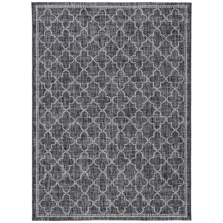 SAFAVIEH Outdoor CY8964-37621 Courtyard Black / Grey Rug Image 1