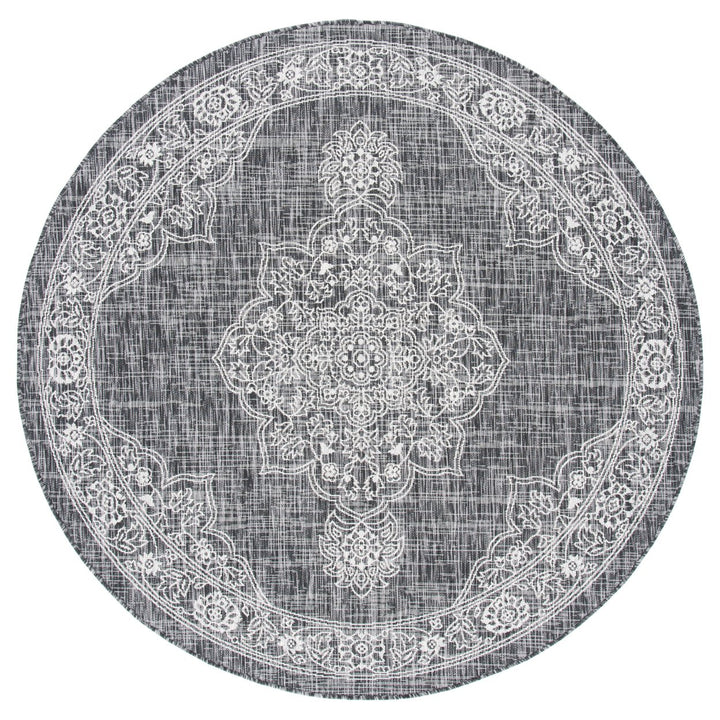 SAFAVIEH Outdoor CY8966-37621 Courtyard Black / Grey Rug Image 1