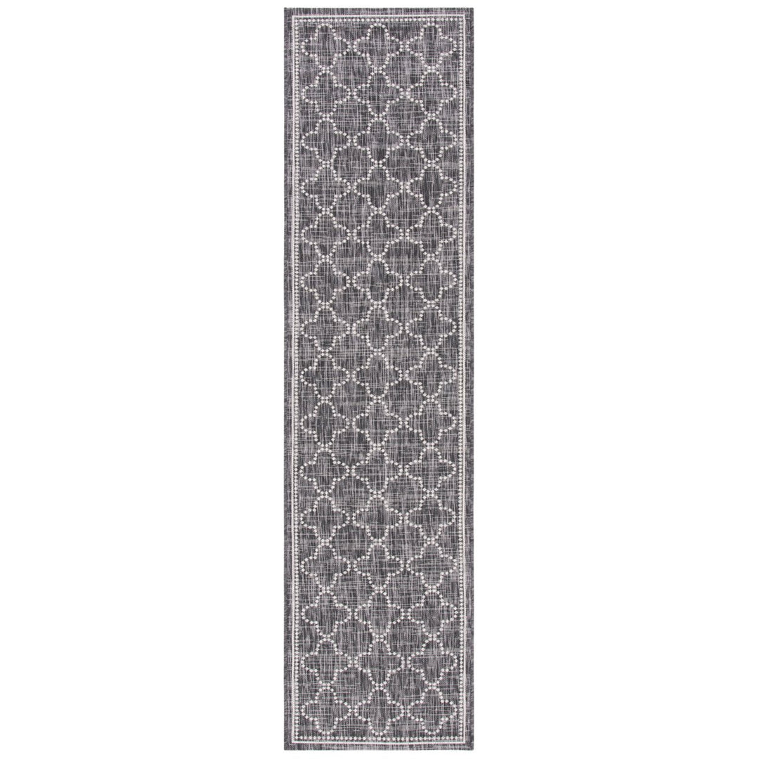 SAFAVIEH Outdoor CY8964-37621 Courtyard Black / Grey Rug Image 1