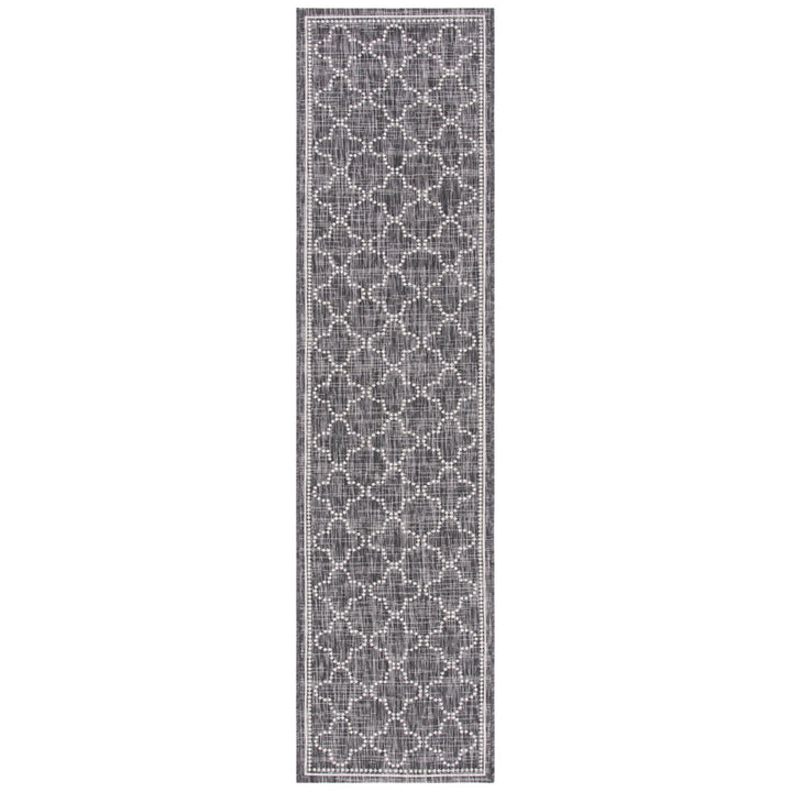 SAFAVIEH Outdoor CY8964-37621 Courtyard Black / Grey Rug Image 1