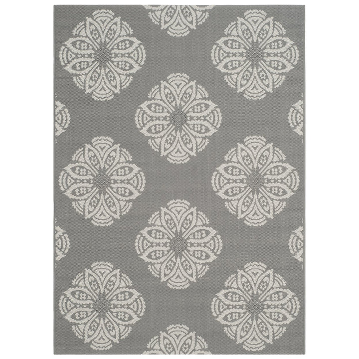 SAFAVIEH Indoor Outdoor CYW2432C Courtyard Grey / Beige Rug Image 3