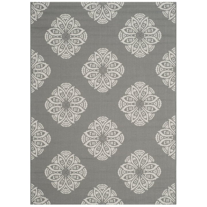 SAFAVIEH Indoor Outdoor CYW2432C Courtyard Grey / Beige Rug Image 1