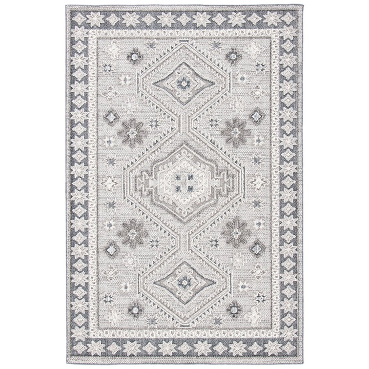 SAFAVIEH Outdoor GLB866F Global Light Grey / Dark Grey Rug Image 1