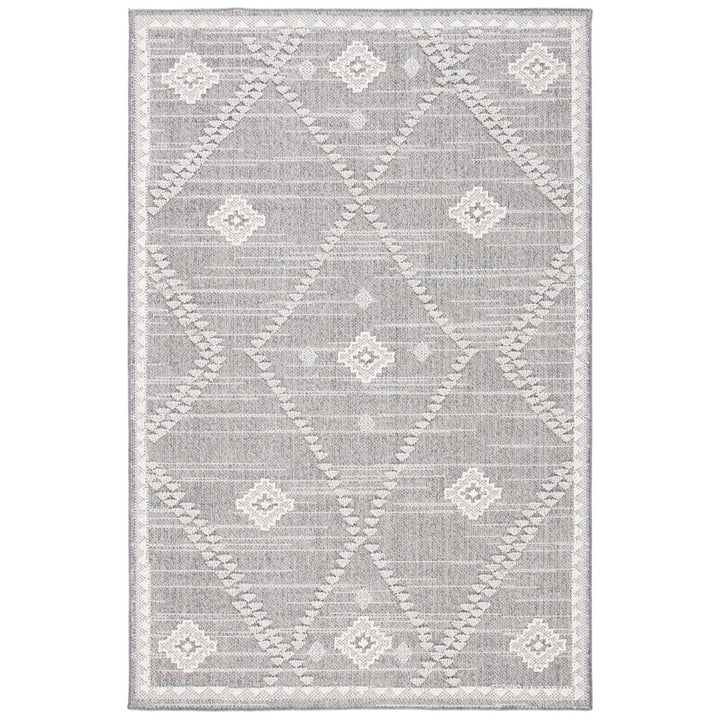 SAFAVIEH Indoor Outdoor GLB868F Global Dark Grey / Ivory Rug Image 1