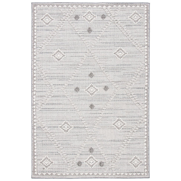 SAFAVIEH Indoor Outdoor GLB868G Global Light Grey / Ivory Rug Image 1