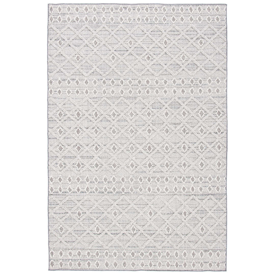 SAFAVIEH Outdoor GLB870F Global Collection Grey / Ivory Rug Image 2