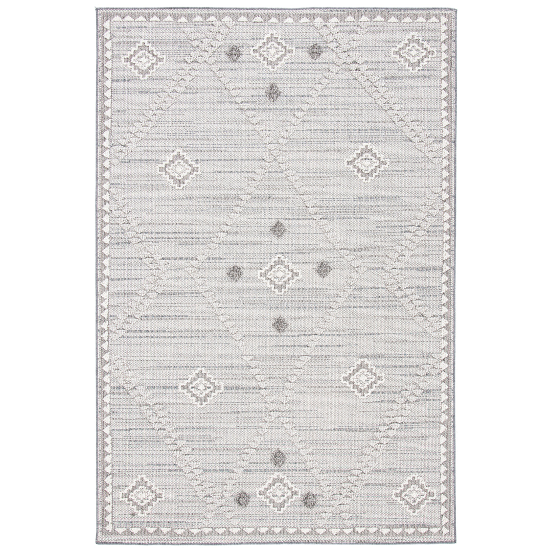 SAFAVIEH Indoor Outdoor GLB868G Global Light Grey / Ivory Rug Image 1