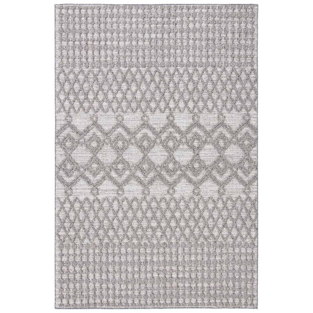 SAFAVIEH Outdoor GLB872F Global Light Grey / Dark Grey Rug Image 1