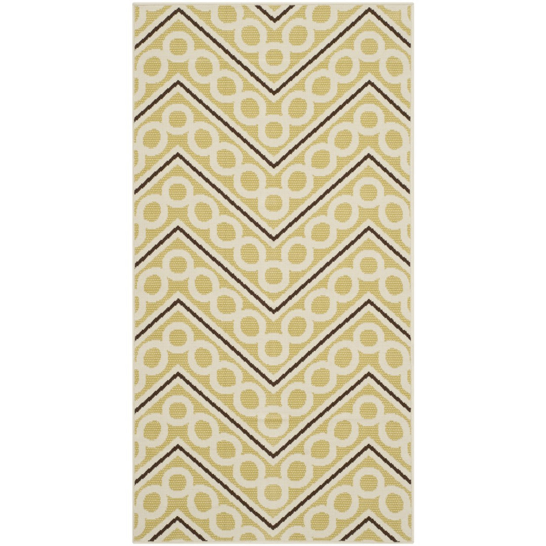 SAFAVIEH Outdoor HAM513AG Hampton Collection Green / Ivory Rug Image 1