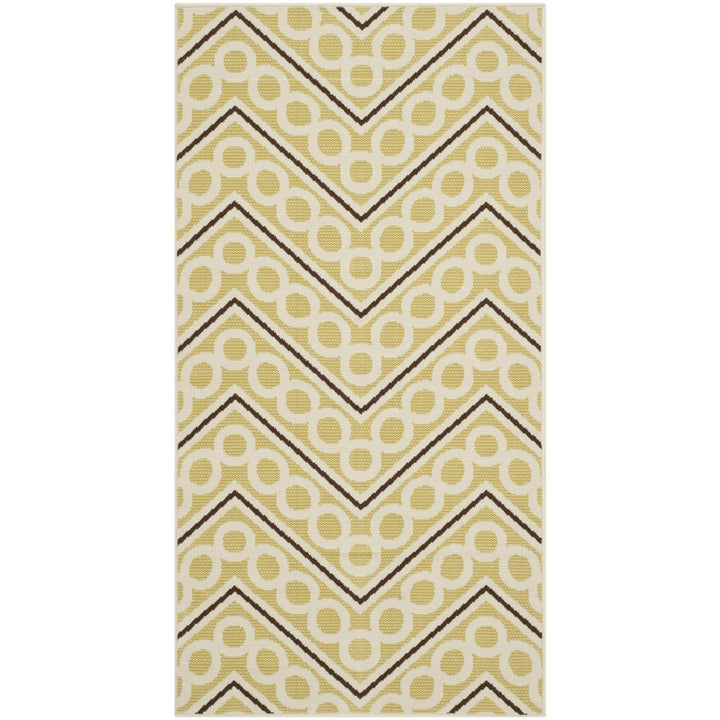 SAFAVIEH Outdoor HAM513AG Hampton Collection Green / Ivory Rug Image 1