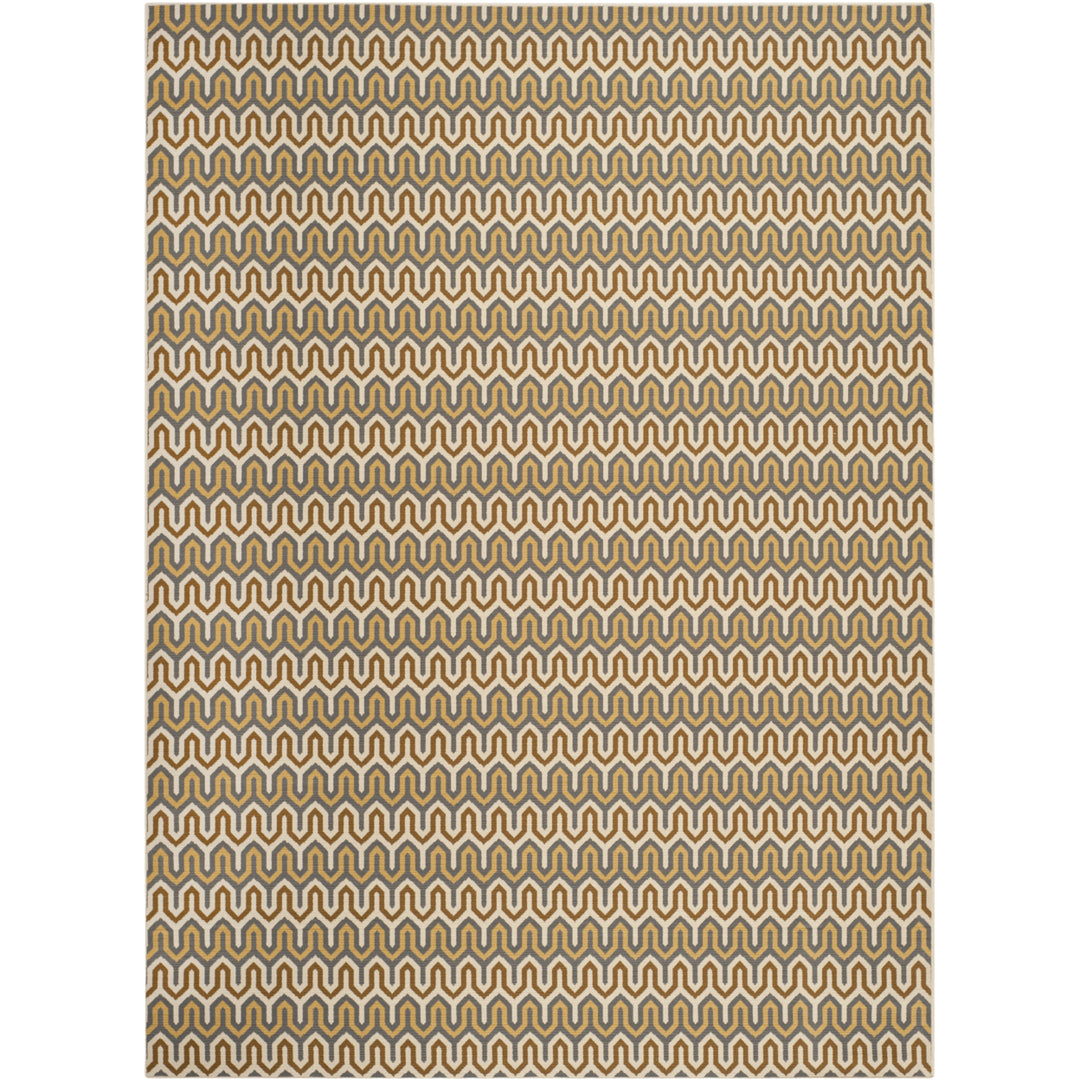 SAFAVIEH Outdoor HAM516AB Hampton Collection Brown / Camel Rug Image 2