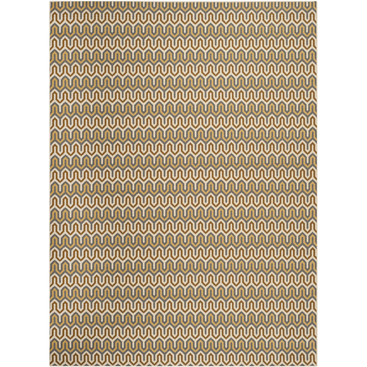 SAFAVIEH Outdoor HAM516AB Hampton Collection Brown / Camel Rug Image 2