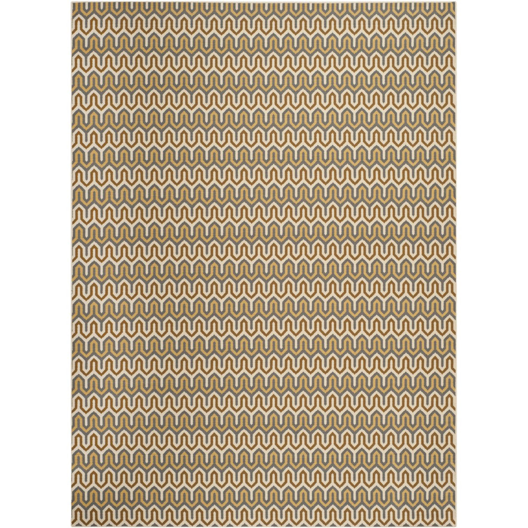 SAFAVIEH Outdoor HAM516AB Hampton Collection Brown / Camel Rug Image 1