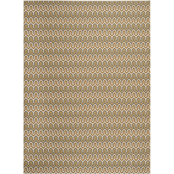 SAFAVIEH Outdoor HAM516AB Hampton Collection Brown / Camel Rug Image 1