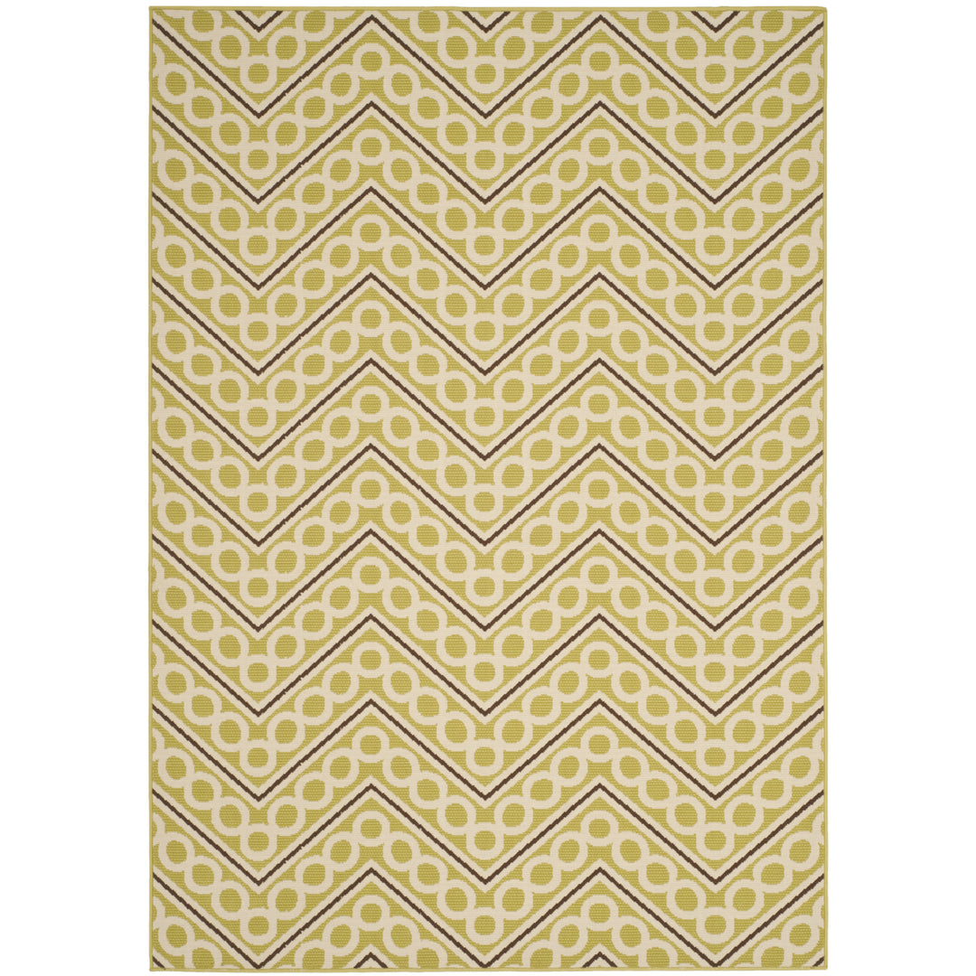 SAFAVIEH Outdoor HAM513AG Hampton Collection Green / Ivory Rug Image 3