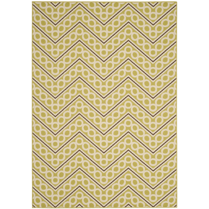 SAFAVIEH Outdoor HAM513AG Hampton Collection Green / Ivory Rug Image 3