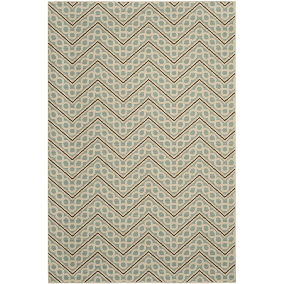 SAFAVIEH Outdoor HAM513AL Hampton Light Blue / Ivory Rug Image 1