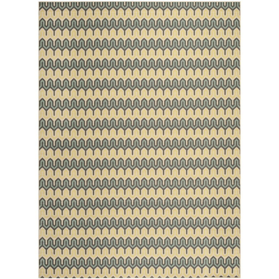 SAFAVIEH Outdoor HAM516AG Hampton Green / Light Blue Rug Image 1