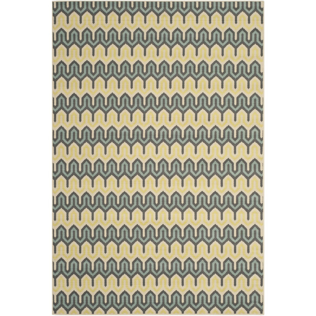 SAFAVIEH Outdoor HAM516AG Hampton Green / Light Blue Rug Image 1