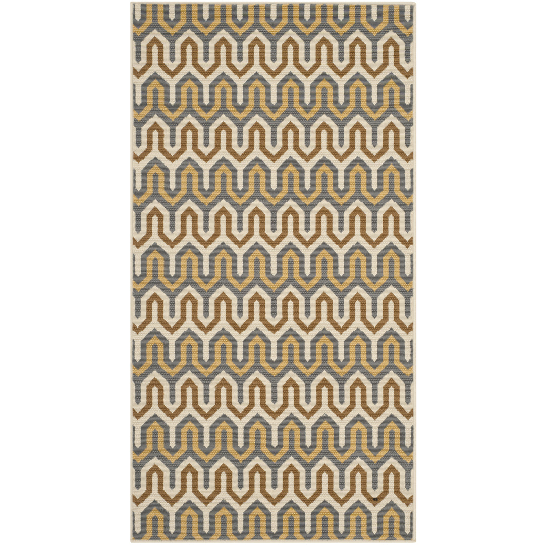 SAFAVIEH Outdoor HAM516AB Hampton Collection Brown / Camel Rug Image 5