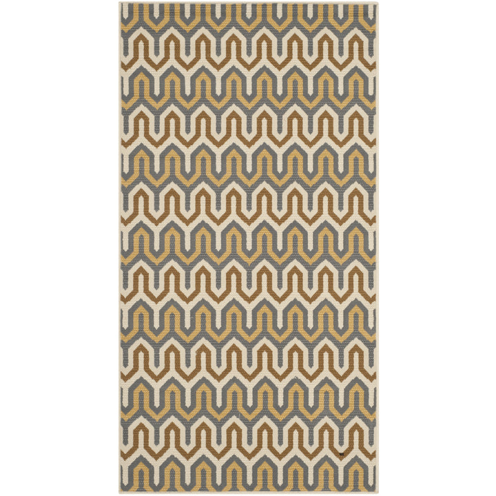 SAFAVIEH Outdoor HAM516AB Hampton Collection Brown / Camel Rug Image 5