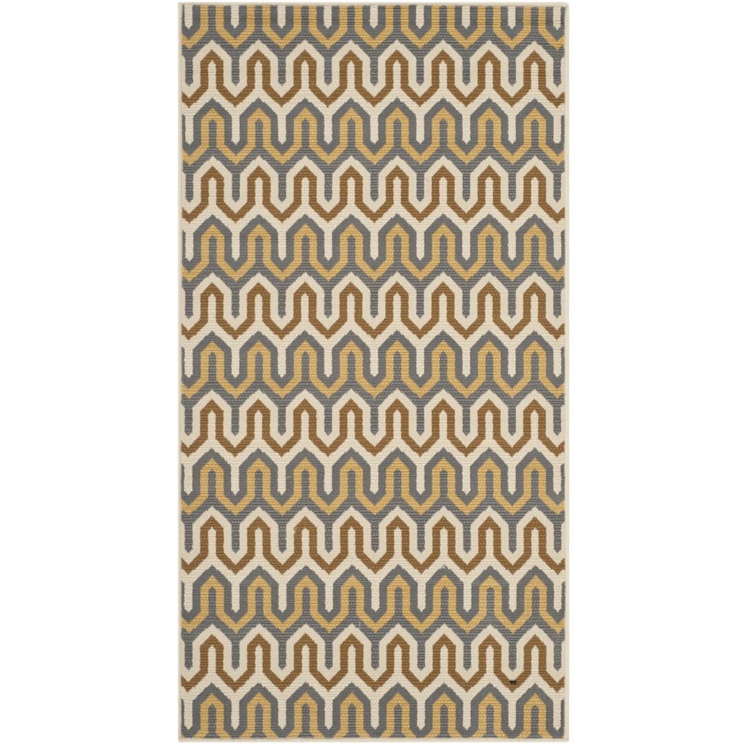 SAFAVIEH Outdoor HAM516AB Hampton Collection Brown / Camel Rug Image 1