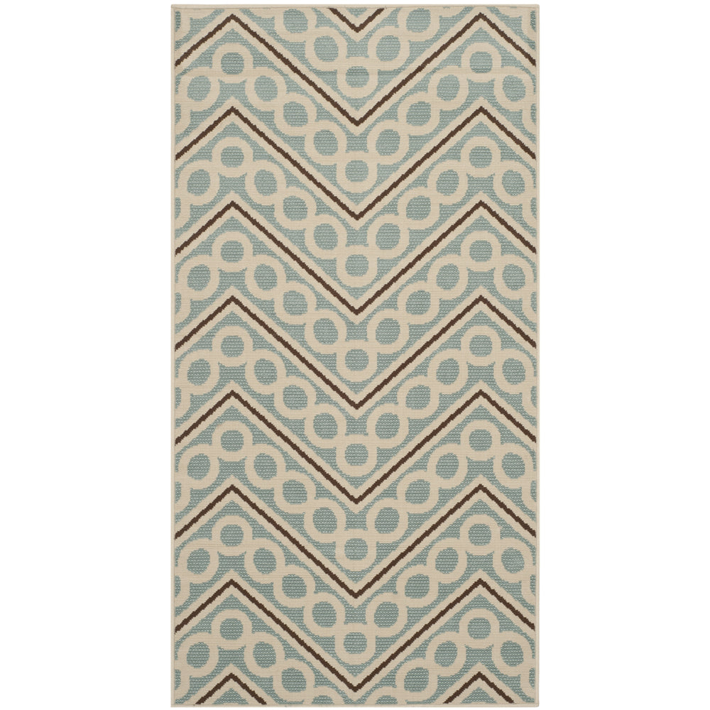 SAFAVIEH Outdoor HAM513AL Hampton Light Blue / Ivory Rug Image 2