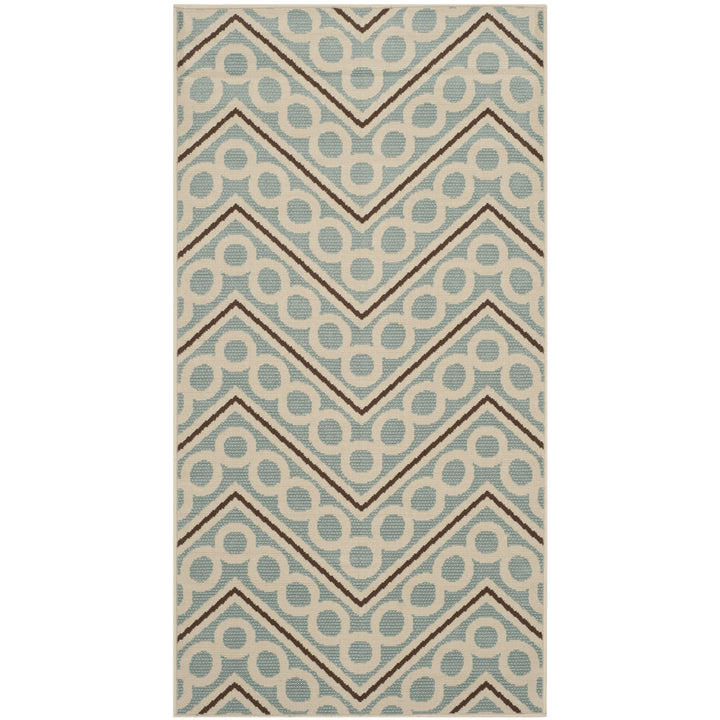 SAFAVIEH Outdoor HAM513AL Hampton Light Blue / Ivory Rug Image 2