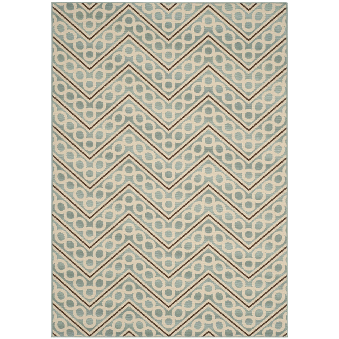 SAFAVIEH Outdoor HAM513AL Hampton Light Blue / Ivory Rug Image 3