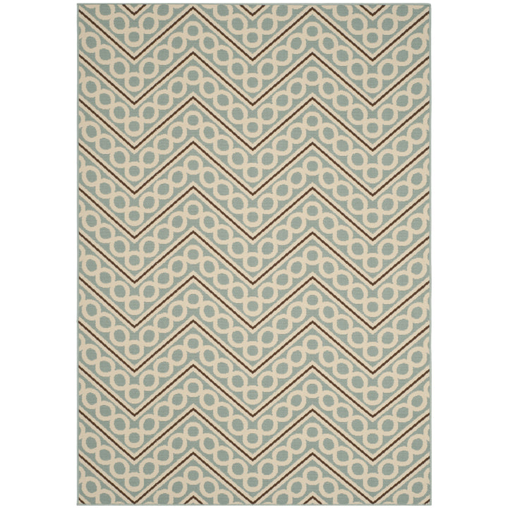 SAFAVIEH Outdoor HAM513AL Hampton Light Blue / Ivory Rug Image 3