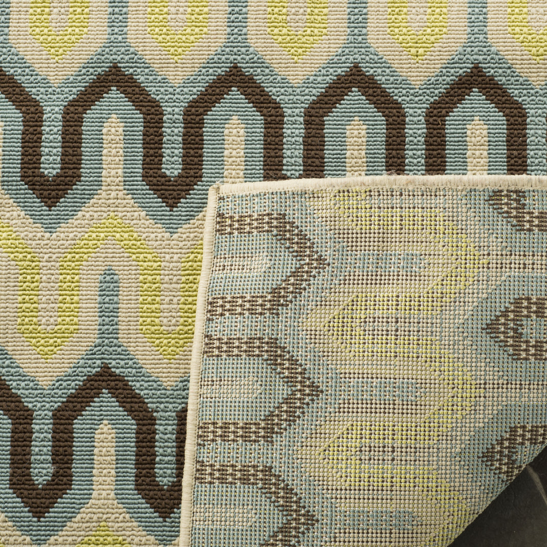 SAFAVIEH Outdoor HAM516AL Hampton Light Blue / Green Rug Image 4