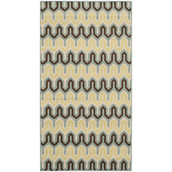 SAFAVIEH Outdoor HAM516AL Hampton Light Blue / Green Rug Image 1