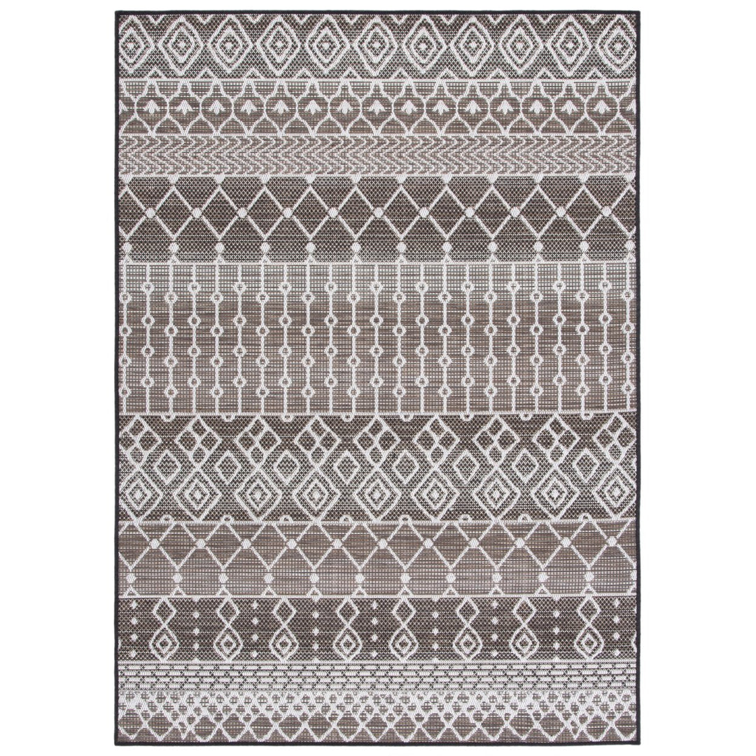 SAFAVIEH Outdoor HAV301T Havana Collection Brown / Ivory Rug Image 1